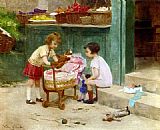 Victor Gabriel Gilbert Canvas Paintings - The Favourite Teddy Bear